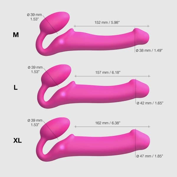 Strap-On-Me Vibrating Bendable Strapless Strap-On Fuchsia XLarge - Image 9