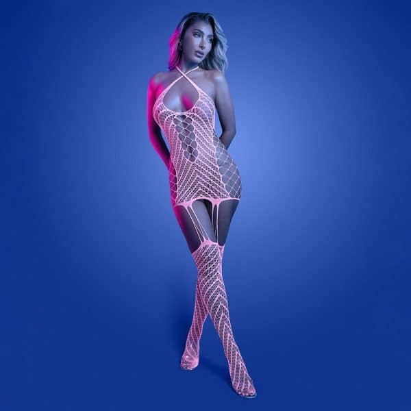 Fantasy Lingerie Glow Metamorphic Glow-in-the-Dark Bodystocking Dress O/S - Image 2