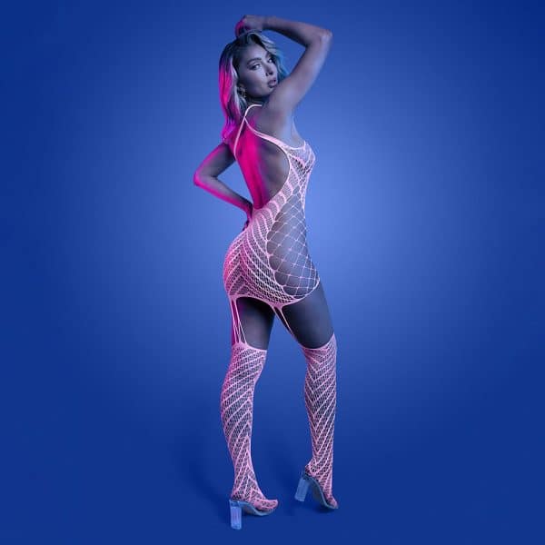 Fantasy Lingerie Glow Metamorphic Glow-in-the-Dark Bodystocking Dress O/S - Image 3