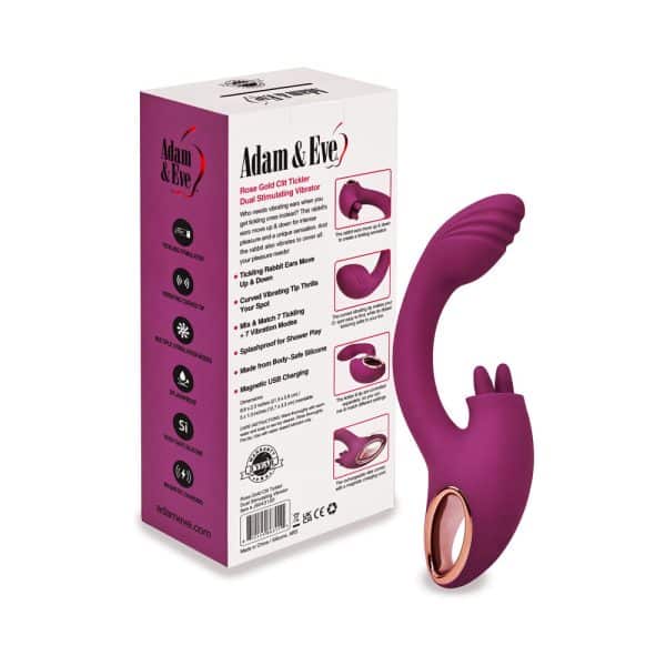 Adam & Eve Rose Gold Clit Tickler Dual Stimulating Vibrator - Image 7