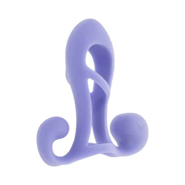 Playboy Fantasy Cage Rechargeable Vibrating Cock Cage Silicone Purple - Image 3