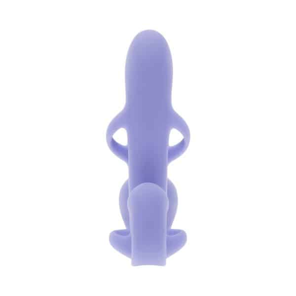 Playboy Fantasy Cage Rechargeable Vibrating Cock Cage Silicone Purple - Image 6