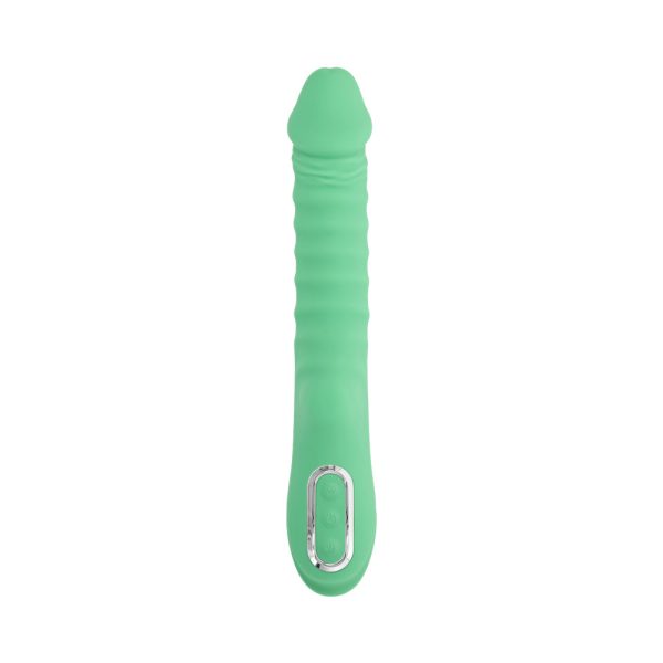 Evolved Full Throttle Rechargeable Warming Vibrator Silicone Mint Green - Image 2