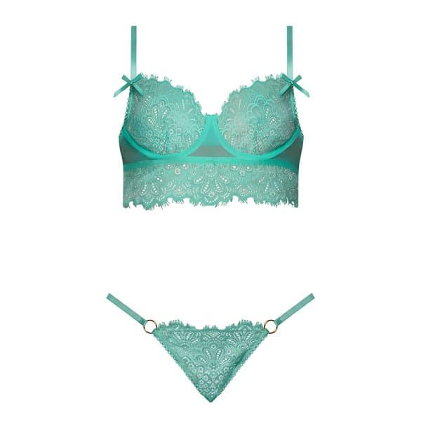 Magic Silk Caribbean Crush Demi Longline Bra & Panty with Flounce Aqua Glow L/XL - Image 5