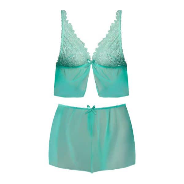 Magic Silk Caribbean Crush Flutter Cami & Short Set Aqua Glow S/M - Image 4