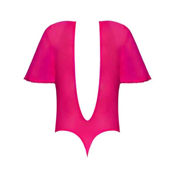 Magic Silk Pink Kink Flutter Sleeve Teddy Pink Glow S/M - Image 5