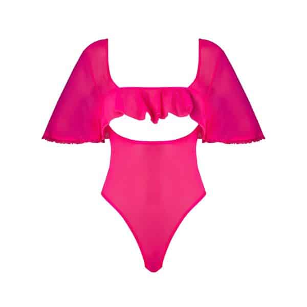 Magic Silk Pink Kink Flutter Sleeve Teddy Pink Glow L/XL - Image 4