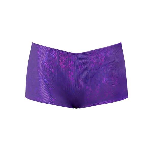 Magic Silk Glimmer Mini Boy Short Purple Disco L/XL - Image 3