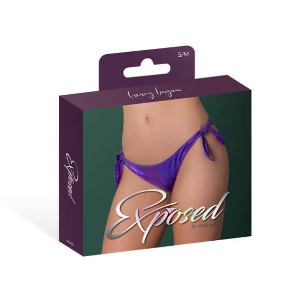 Magic Silk Glimmer Low Rise Tie Side Panty Purple Disco L/XL - Image 3