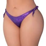 Magic Silk Glimmer Low Rise Tie Side Panty Purple Disco Queen Size
