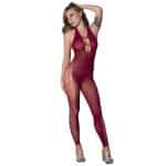 Magic Silk Seamless Halter Bodystocking Burgundy O/S