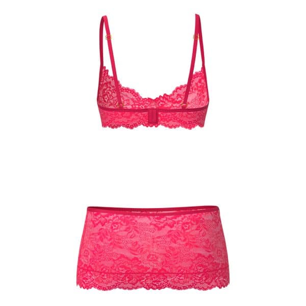 Magic Silk Get It Girl Bra, Skirt & Thong Set Diva Pink S/M - Image 6