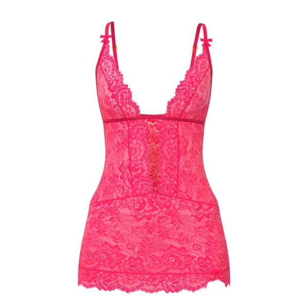 Magic Silk Get It Girl Plunge Chemise & G-Set Diva Pink L/XL - Image 4