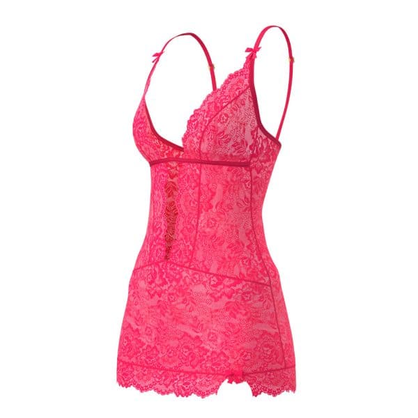 Magic Silk Get It Girl Plunge Chemise & G-Set Diva Pink L/XL - Image 5