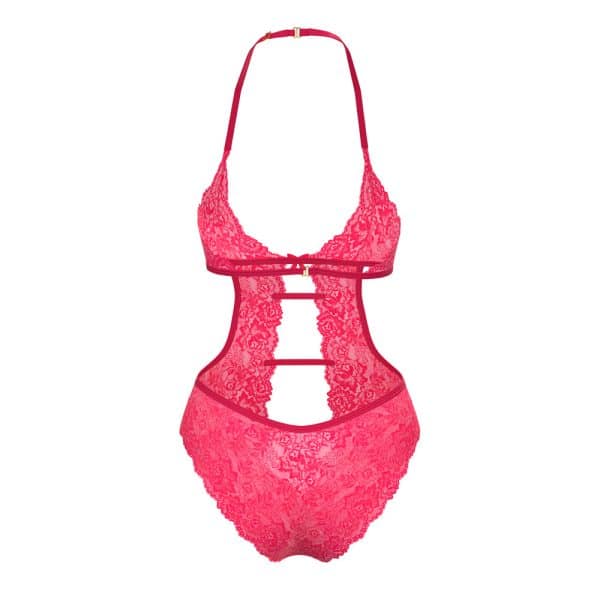 Magic Silk Get It Girl Halter Teddy with Snap Crotch Diva Pink L/XL - Image 6