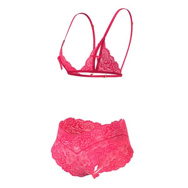Magic Silk Get It Girl Peek-a-Boo Bralette & Split Crotch Boy Short Diva Pink S/M - Image 5