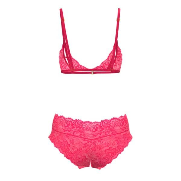 Magic Silk Get It Girl Peek-a-Boo Bralette & Split Crotch Boy Short Diva Pink S/M - Image 6