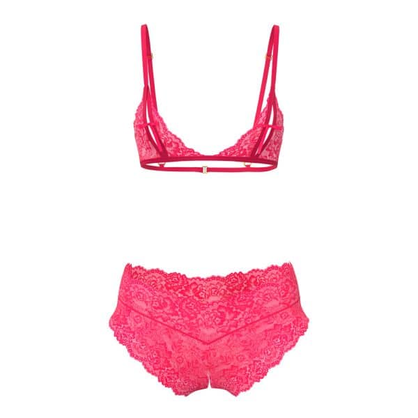 Magic Silk Get It Girl Peek-a-Boo Bralette & Split Crotch Boy Short Diva Pink L/XL - Image 4