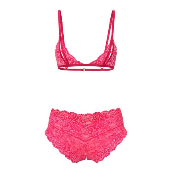 Magic Silk Get It Girl Peek-a-Boo Bralette & Split Crotch Boy Short Diva Pink Queen Size - Image 4