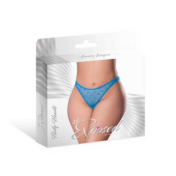 Magic Silk Flirty Hearts Low Rise Micro Thong Blue Sugar Queen Size - Image 3