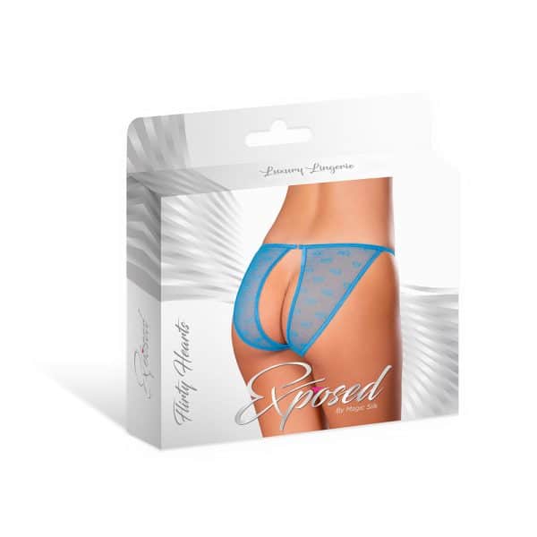 Magic Silk Flirty Hearts Open Back Panty Blue Sugar L/XL - Image 3