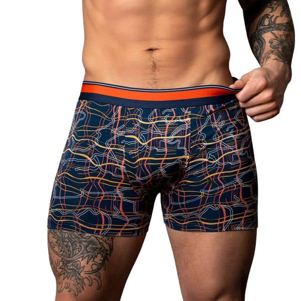 Male Power Soo Cumfy Boxer Brief Navy/Orange M - Image 2