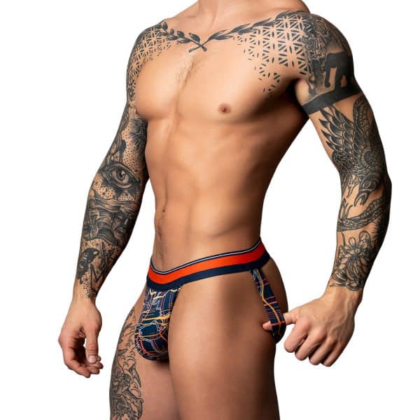 Male Power Soo Cumfy Jock Navy/Orange S/M - Image 2