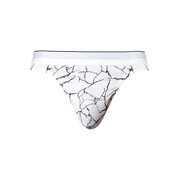 Male Power Soo Cumfy Thong Black/White S/M - Image 3