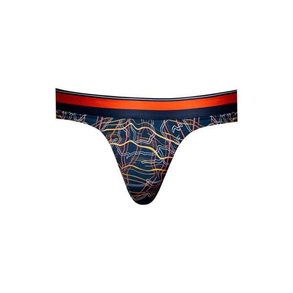 Male Power Soo Cumfy Thong Navy/Orange S/M - Image 3
