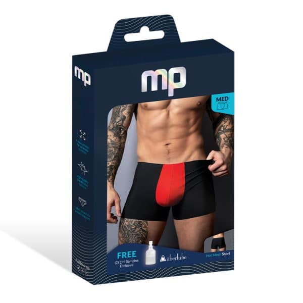 Male Power Hot Mesh Pouch Short Black/Red S - Image 6