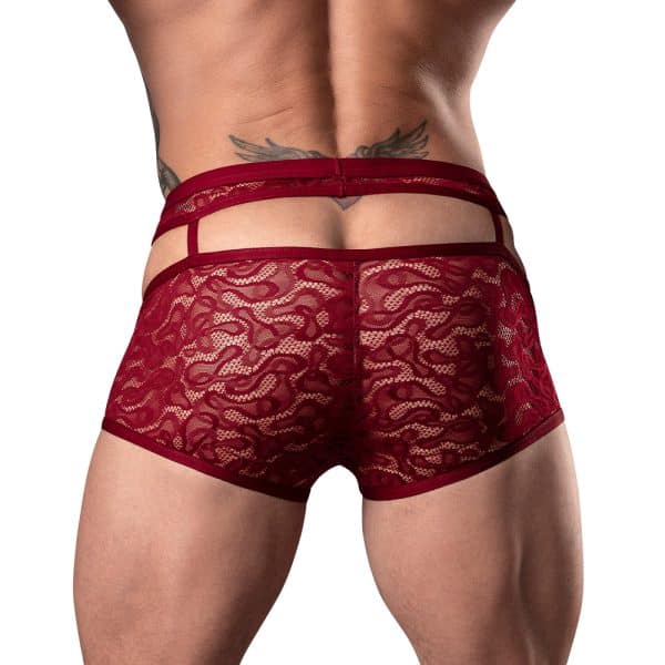 Male Power Lucifer Cutout Short Burgundy S - Image 3
