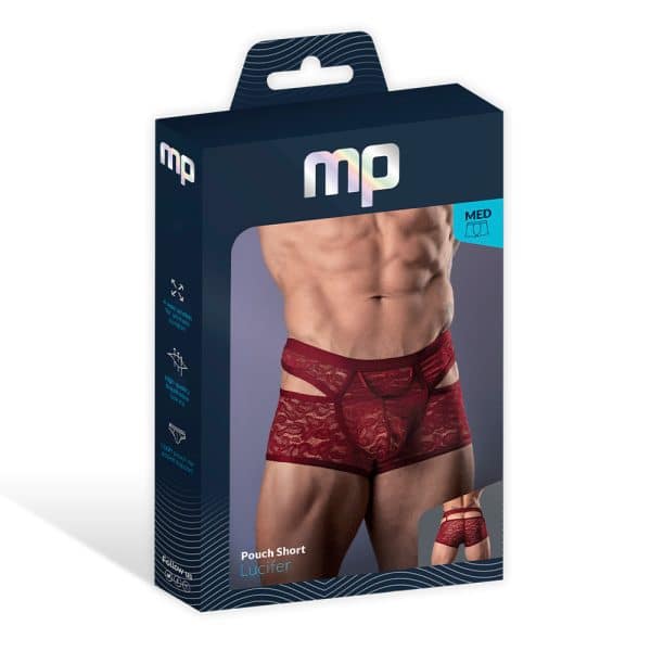 Male Power Lucifer Cutout Short Burgundy S - Image 6