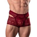 Male Power Lucifer Cutout Short Burgundy L