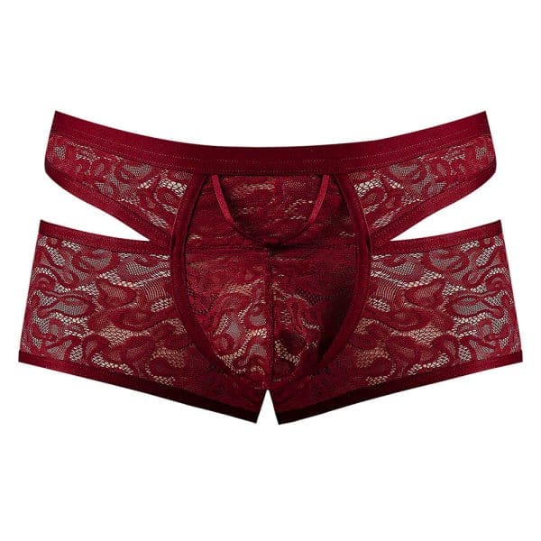 Male Power Lucifer Cutout Short Burgundy XL - Image 4