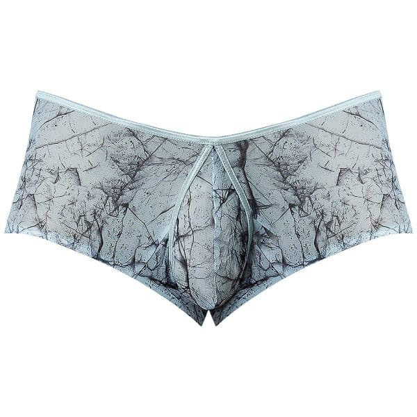Male Power Marble Mesh Micro Mini Short Silver Blue M - Image 4