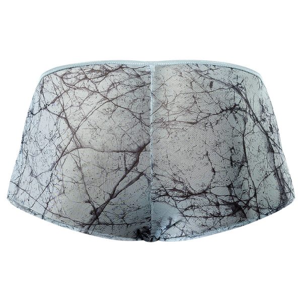 Male Power Marble Mesh Micro Mini Short Silver Blue L - Image 5