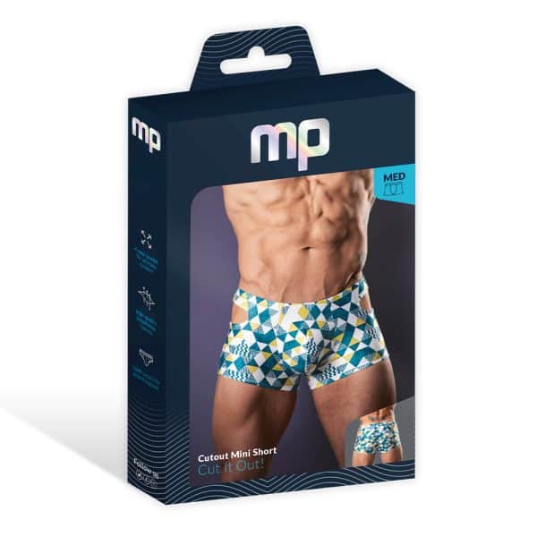 Male Power Cut It Out! Cutout Mini Short Blue/White S - Image 6