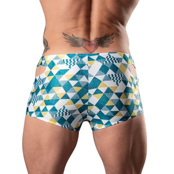 Male Power Cut It Out! Cutout Mini Short Blue/White M - Image 3