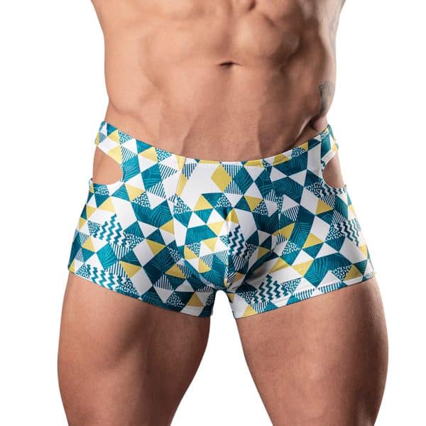 Male Power Cut It Out! Cutout Mini Short Blue/White L - Image 7