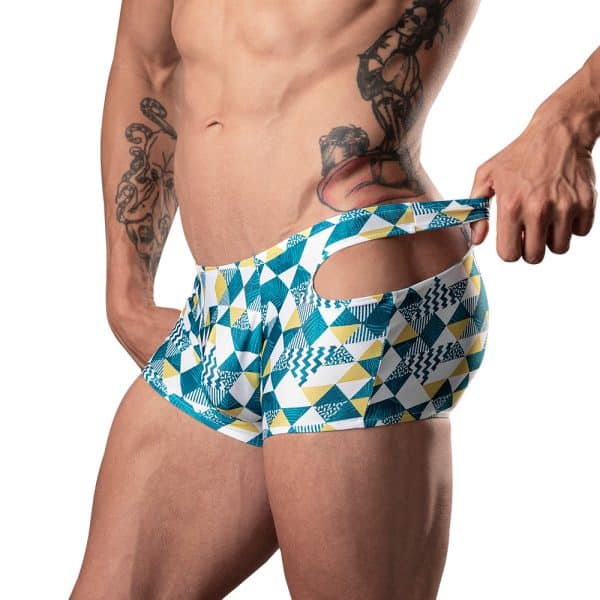 Male Power Cut It Out! Cutout Mini Short Blue/White L - Image 8