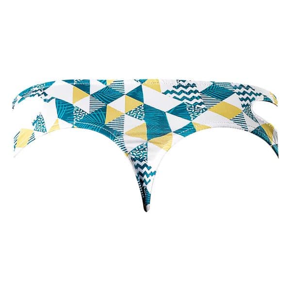 Male Power Cut It Out! Cutout Thong Blue/White S/M - Image 5