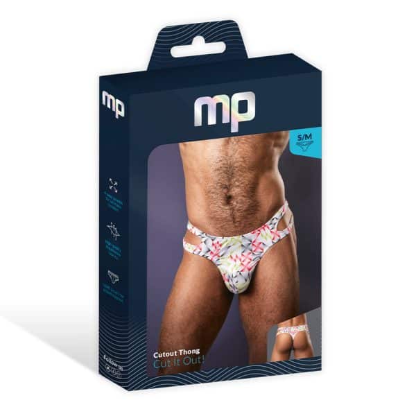 Male Power Cut It Out! Cutout Thong Red/Black L/XL - Image 4
