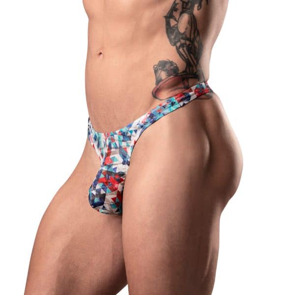 Male Power Your Lace Or Mine Bong Thong Geometric S/M - Image 2
