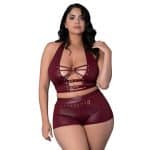 Lust Fetish Thalia Burgundy Queen Size