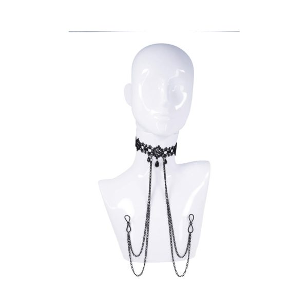 Sportsheets Sex & Mischief Lace Collar with Nipple Ties - Image 4