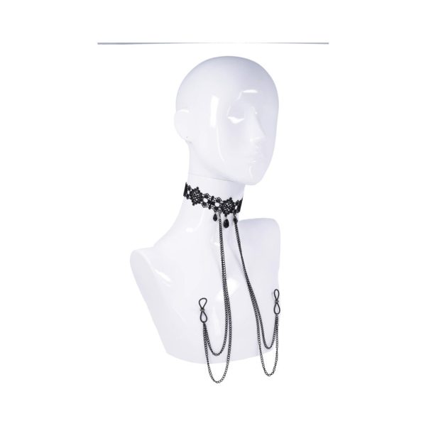 Sportsheets Sex & Mischief Lace Collar with Nipple Ties - Image 5