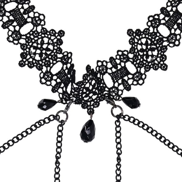 Sportsheets Sex & Mischief Lace Collar with Nipple Ties - Image 8