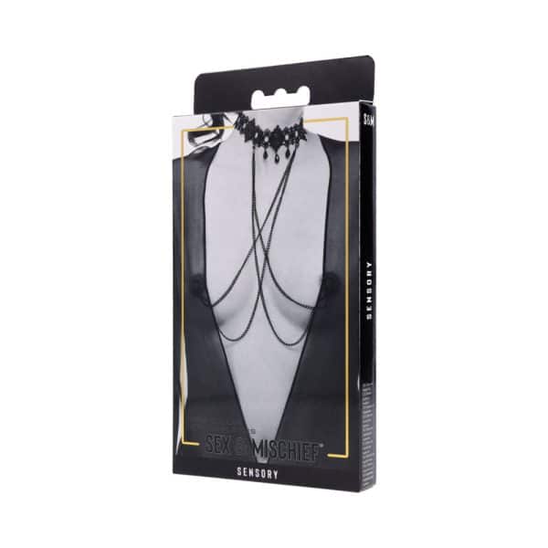 Sportsheets Sex & Mischief Lace Collar with Nipple Ties - Image 10
