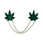 Pastease Chains: Shattered Glass Disco Ball Green Weed with Gold Chain Pasties