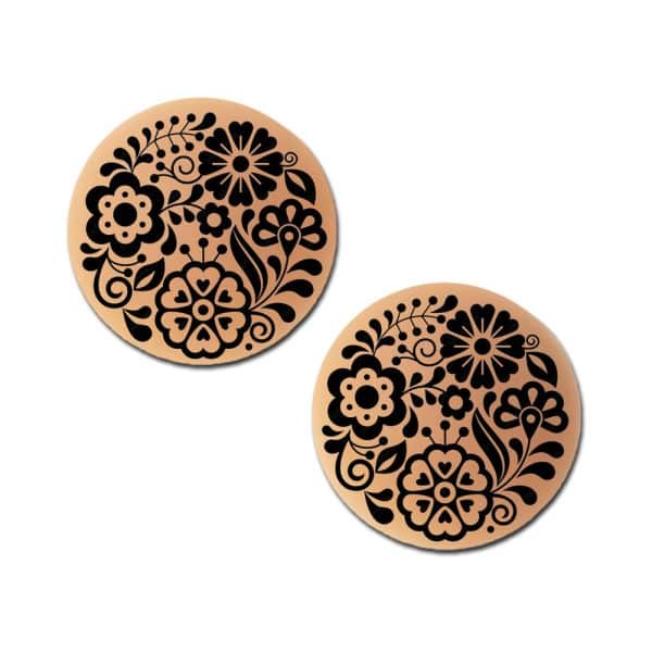 Pastease Halos Reusable Sticky Adhesive Silicone Nipple Cover Floral Nude Small A-C Cup - Image 3